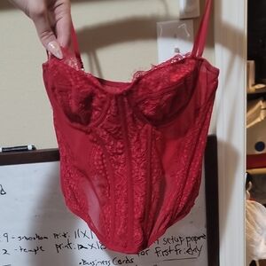 Urban Outfitters Red Lace Bustier